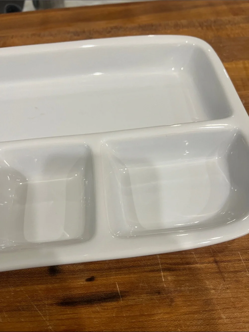 Crate&Barrel White Sectioned Ceramic Serving Platter
